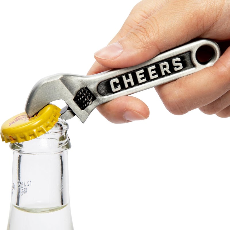 Itera Wrench Bottle Opener - Heavy Duty Beer & Soda Cap Opener - Unique Bar Tool Gift for Men - Multitool Kitchen Gadget (Antique Silver) - Image 1